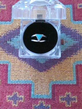 Sterling Silver 92.5 Ring with Opal Triangle Stone